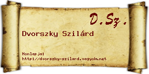 Dvorszky Szilárd névjegykártya