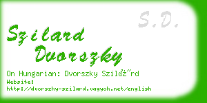 szilard dvorszky business card